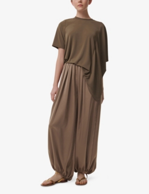 Leem Womens  Harem Relaxed Woven Trousers