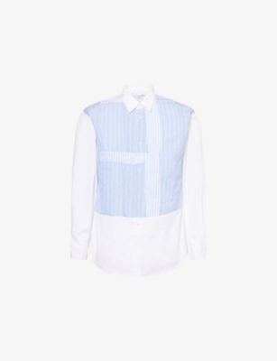 Mens Comme Des Garcons Shirt Check-Panel Regular-Fit Cotton Shirt