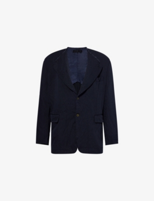 COMME DES GARCONS SHIRT: Round-Neck Button-Up Woven Shirt Jacket