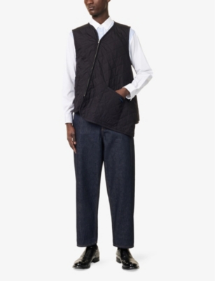 COMME DES GARÇONS SHIRT MENS COMME DES GARÇONS X LAVENHAM ASYMMETRIC PADDED COTTON GILET BLACK 