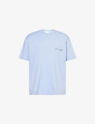 Mens Comme Des Garcons Shirt Logo-Print Oversized-Fit Cotton-Jersey T-Shirt