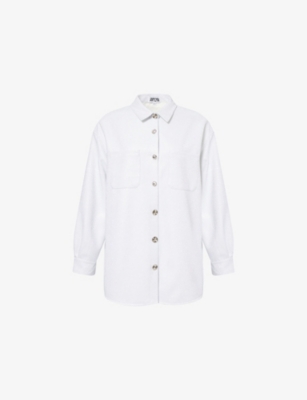 AMY LYNN: Oversized Glittered Woven Shirt