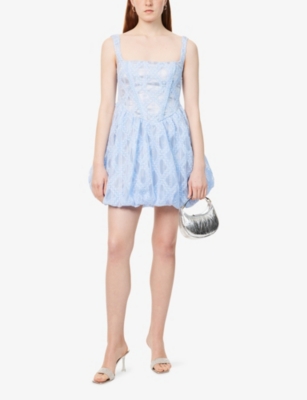 AMY LYNN: Lisa Sequin-Embellished Puffball Lace Mini Dress