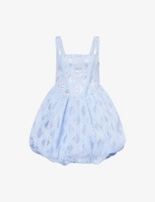 AMY LYNN: Lisa Sequin-Embellished Puffball Lace Mini Dress