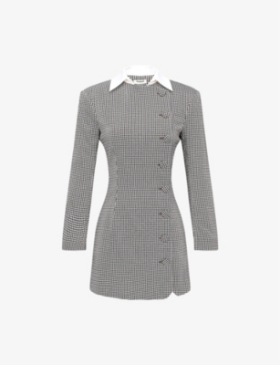 HOUSE OF CB: Leoni Check Bodycon Stretch-Woven Mini Dress