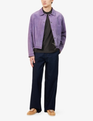 EMPORIO ARMANI: Regular-Fit Collared Suede Jacket