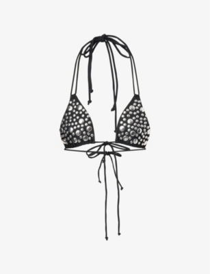 JADED LONDON: Silvra Studded Bikini Top