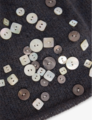 JADED LONDON: Button-Embellishment Knitted Beanie