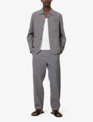 BARENA VENEZIA: Check-Print Straight-Leg Cotton Trousers