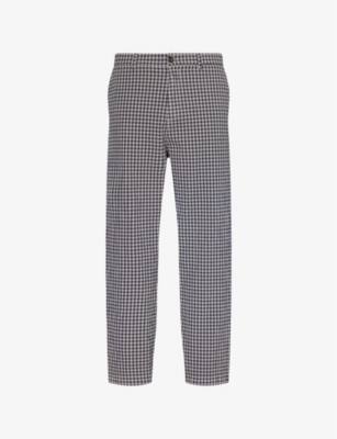 BARENA VENEZIA: Check-Print Straight-Leg Cotton Trousers