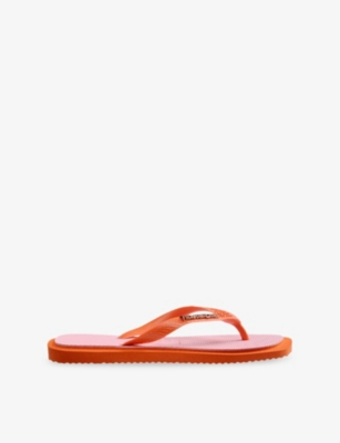 Havaianas Womens Sunset Orange Top Square Rubber Flip-flops In Orange