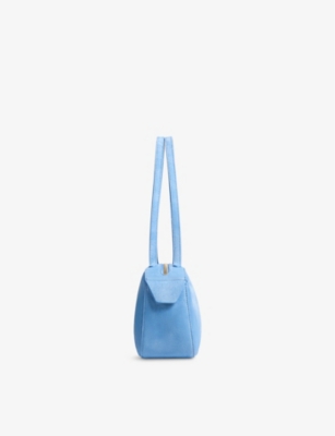 Khaite Womens Simona Suede Shoulder Bag Sky Blue In Sky Blue