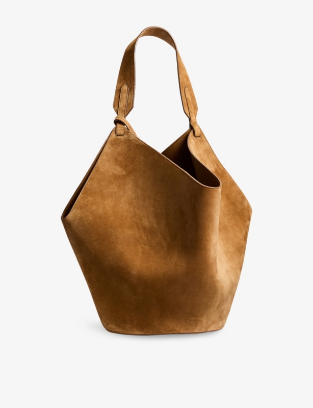 Lotus Medium Suede Tote Bag