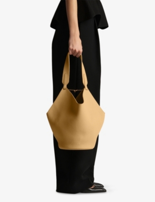 KHAITE: Lotus Small Suede Tote Bag