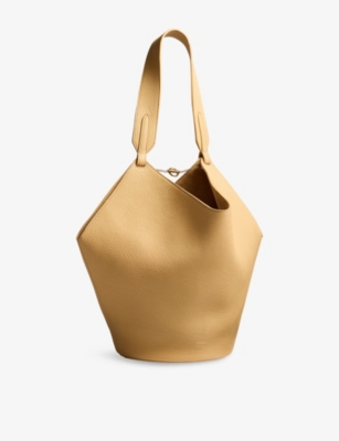 KHAITE: Lotus Small Suede Tote Bag