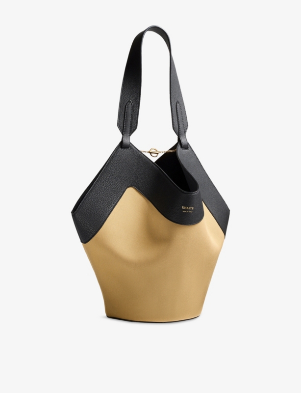Lotus Small Leather and Canvas Tote Bag