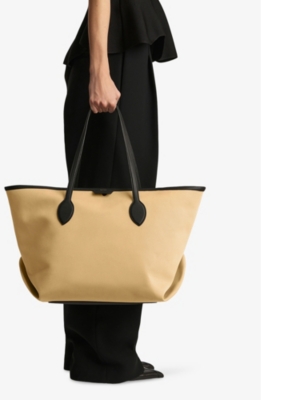 Khaite Womens Black / Honey Amalia Medium Canvas Tote Bag