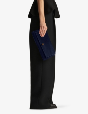 KHAITE: Audrey Suede Clutch Bag