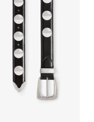 Khaite Womens Benny Studded Leather Belt Black In Black