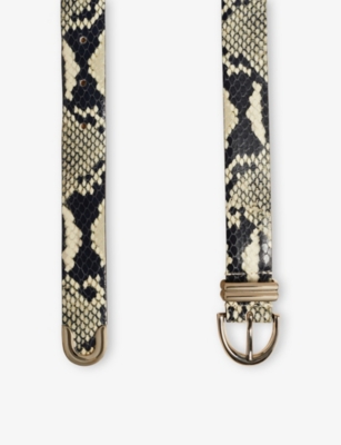 Khaite Womens Bambi Python-embossed Leather Belt Natural In Natural
