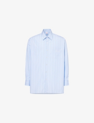 LOUVOIS BIARRITZ: Striped Long-Sleeves Cotton-Poplin Shirt