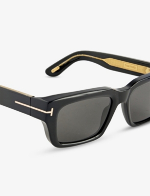 TOM FORD: TF1203 Icon Rectangle-Frame Acetate Sunglasses