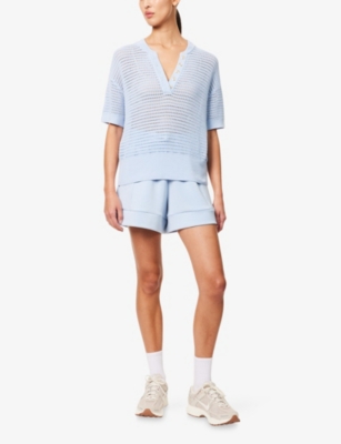 VARLEY: Callie Short-Sleeves Cotton-Knit Top