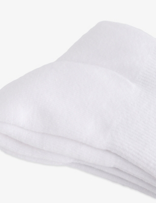 Varley Womens  Lamar Club Stripe-trim Cotton-blend Sockd In White/ Blue Nights