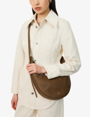 Khaite Womens Augustina Small Pebbled Leather Cross-body Bag Dark Olive In Dark Olive