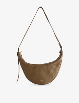 Khaite Womens Augustina Small Pebbled Leather Cross-body Bag Dark Olive In Dark Olive