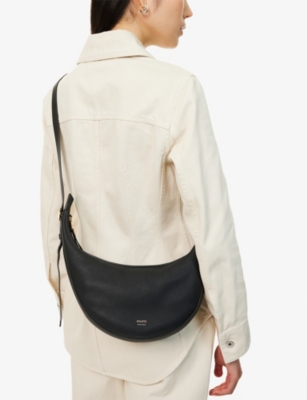 Khaite Womens Augustina Small Pebbled Leather Cross-body Bag Black In Black