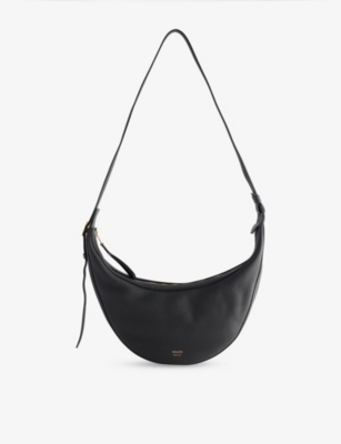 Khaite Womens Augustina Small Pebbled Leather Cross-body Bag Black In Black