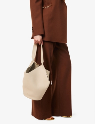 KHAITE: Lotus Small Leather Tote Bag