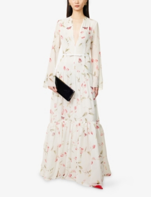 GIAMBATTISTA VALLI: Aline Floral-Print Silk Maxi Dress