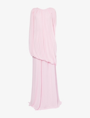 GIAMBATTISTA VALLI: Draped Shoulder Crepe Maxi Dress
