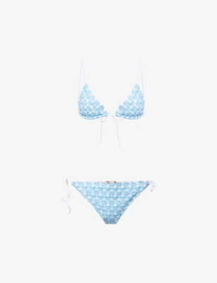 MISSONI: Bi-Colour Metallic-Knit Bikini Set