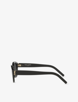 Saint Laurent Womens Black Slm148 Cat Eye-frame Acetate Sunglasses