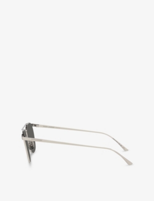 Saint Laurent Womens Silver Sl796 Vincent Pilot-frame Metal Sunglasses