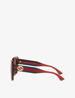 Gucci Womens Brown Gg1861s Square-frame Acetate Sunglasses In Brown