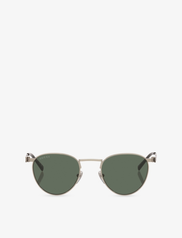 GG1875S Oval-Frame Metal Sunglasses