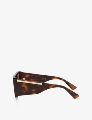 Gucci Womens Gg1888s Square-frame Acetate Sunglasses Brown In Brown
