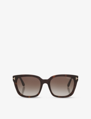 Tom Ford: TR001990 Haylay Square-Frame Tortoiseshell Acetate Sunglasses