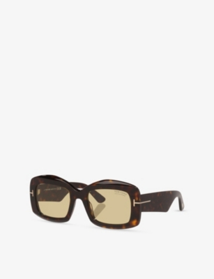 Tom Ford Womens Brown Tr001992 Venetia Rectangle-frame Acetate Sunglasses In Brown