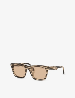 Tom Ford Womens Brown Tr001982 Lelio Square-frame Acetate Sunglasses In Brown