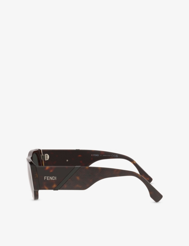 FE40156I Fendi Diagonal Rectangular-Frame Acetate Sunglasses