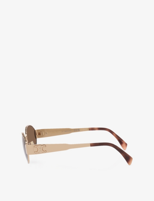 CL40235U Triomphe Oval-Frame Metal Sunglasses