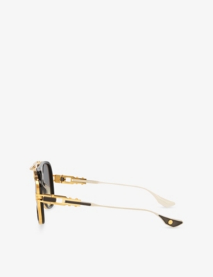 Dita Womens Black D4000473 Grand Decade Aviator-frame Metal Sunglasses In Black