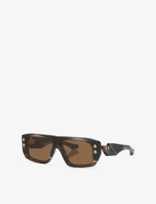 Dita Womens Brown D4000477 Hyper-1183 Rectangular-frame Acetate Sunglasses In Brown