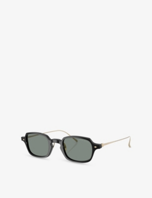 Giorgio Armani Womens Black Ar8227t Rectangular-frame Acetate Sunglasses In Black
