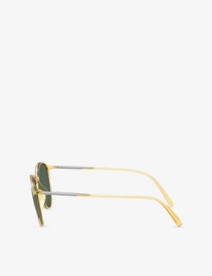 Giorgio Armani Womens Cream Ar8233u Round-frame Acetate Sunglasses In White